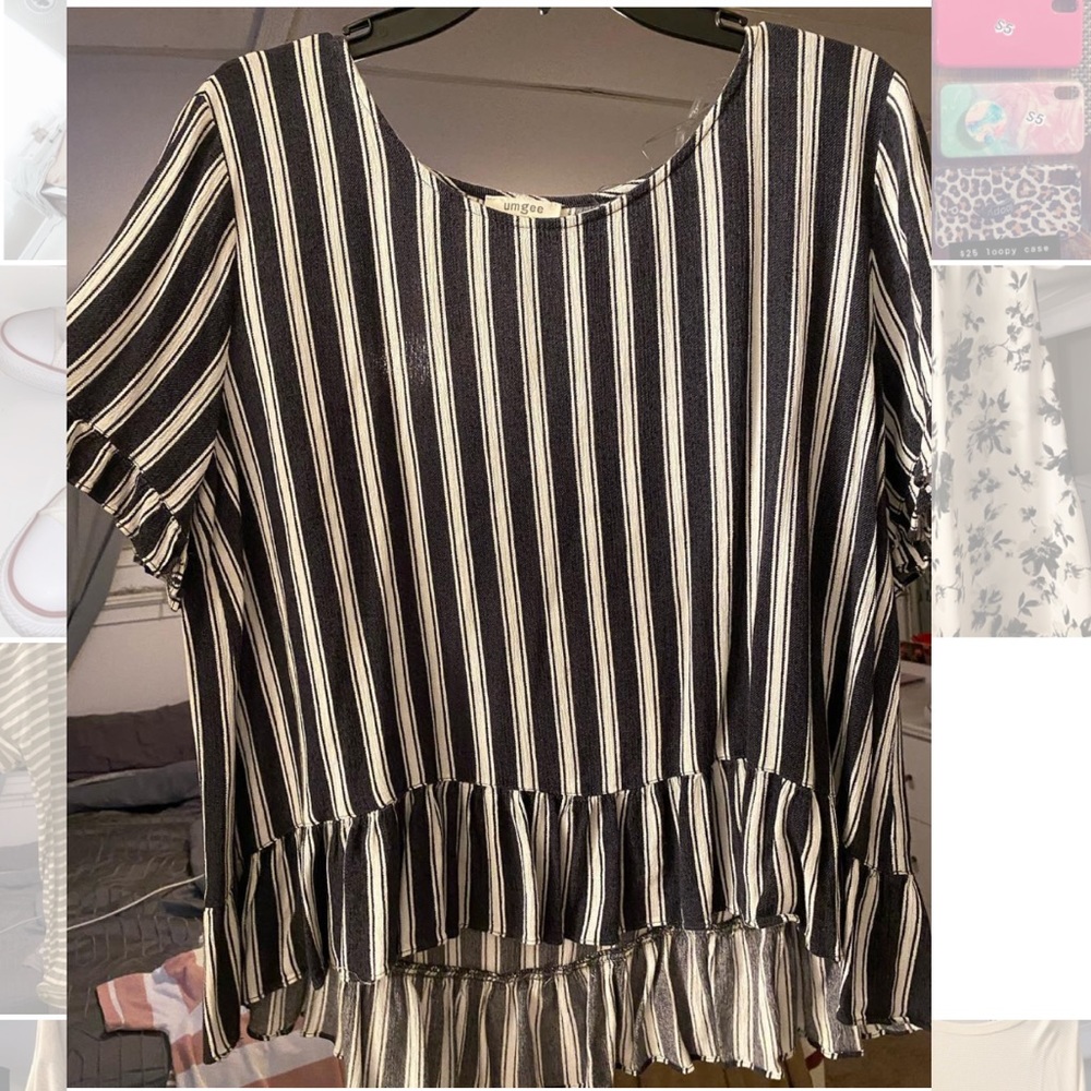 Navy/White Women’s Blouse
